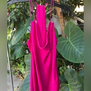 Haute Hippie silk tank top blouse hot pink